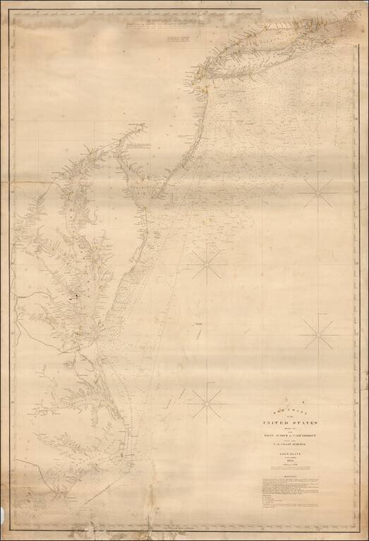 The Coast of the United States Sheet No. 1.  From Point Judith to Cape Lookout From The U.S. Coast Surveys . . . 1854.  Additions to 1864.