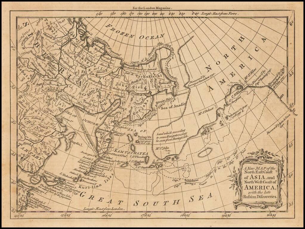 A New Map of the North East Coast of Asia, and North West Coast of America, with the late Russian Discoveries.