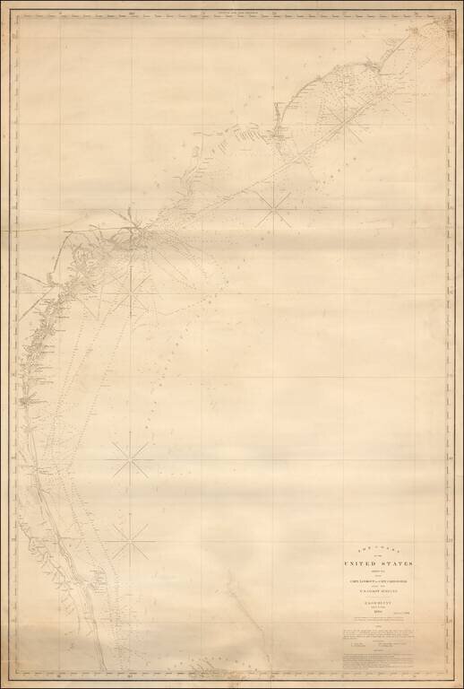 The Coast of the United States Sheet No. 2.  From Cape Lookout to Cape Carnaveral From The U.S. Coast Surveys . . . 1860.  Additions to 1864.