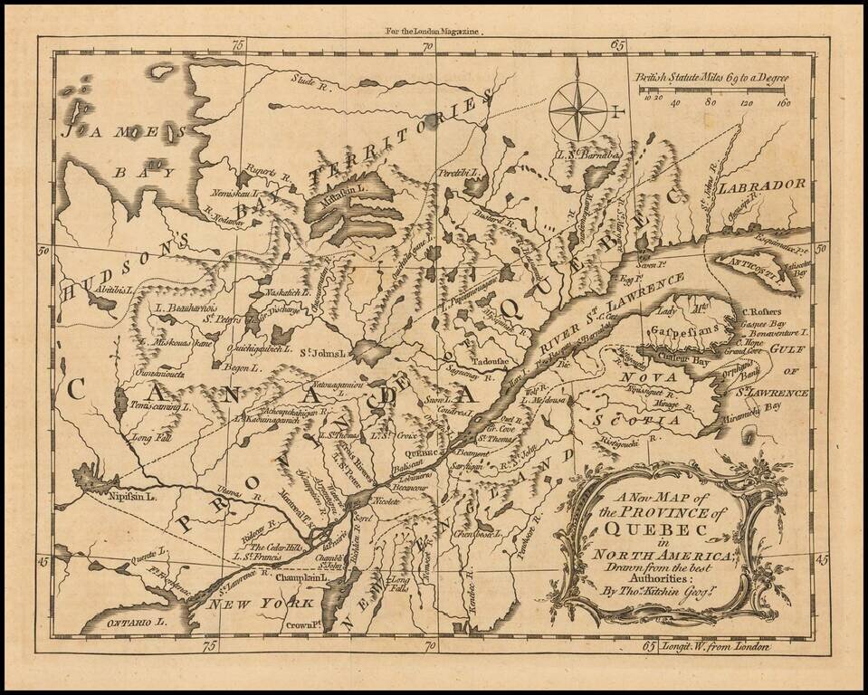A New Map of the Province of Quebec in North America; Drawn from the Best Authorities . . .