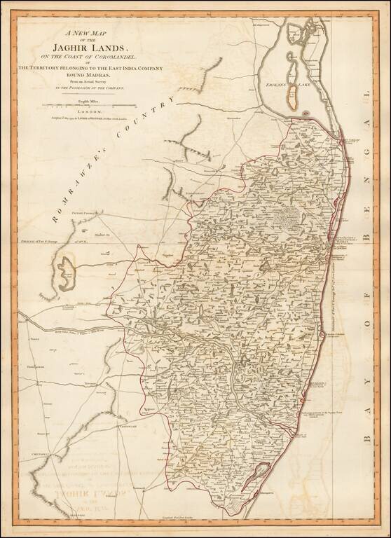 A New Map of The Jaghir Lands, on the Coast of Coromandel.  or The Territory Belonging to the East India Company Round Madras. . . 1794