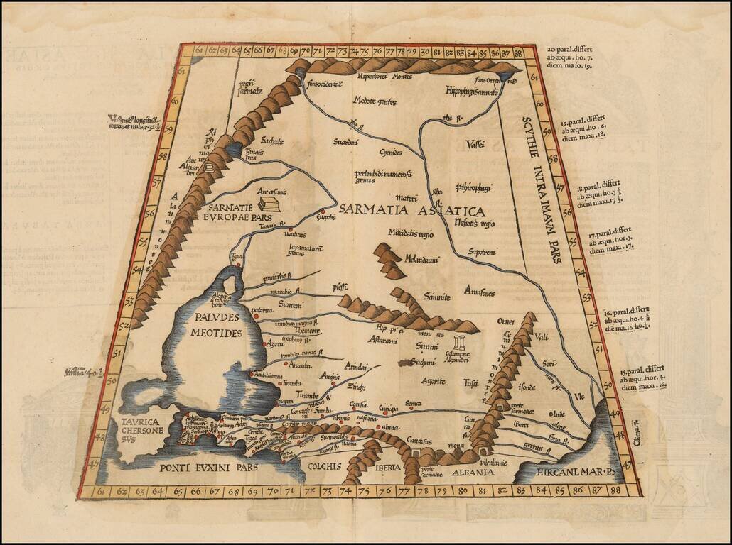 (Ukraine, Poland, Russia, Georgia, Armenia) Tabula II Asiae