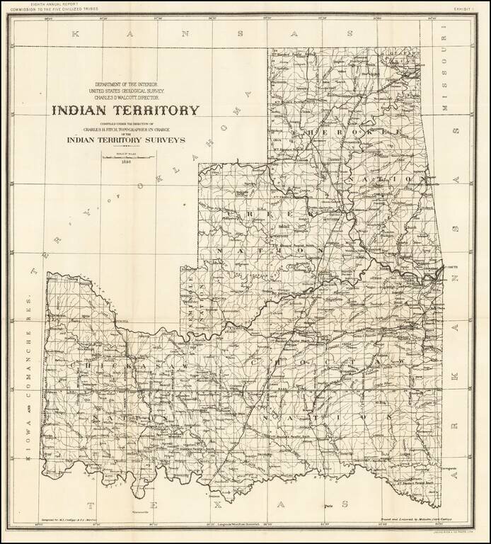 Indian Territory. Compiled under the direction of Charles H. Fitch, Topographer in Charge of the Indian Surveys. . . 1898