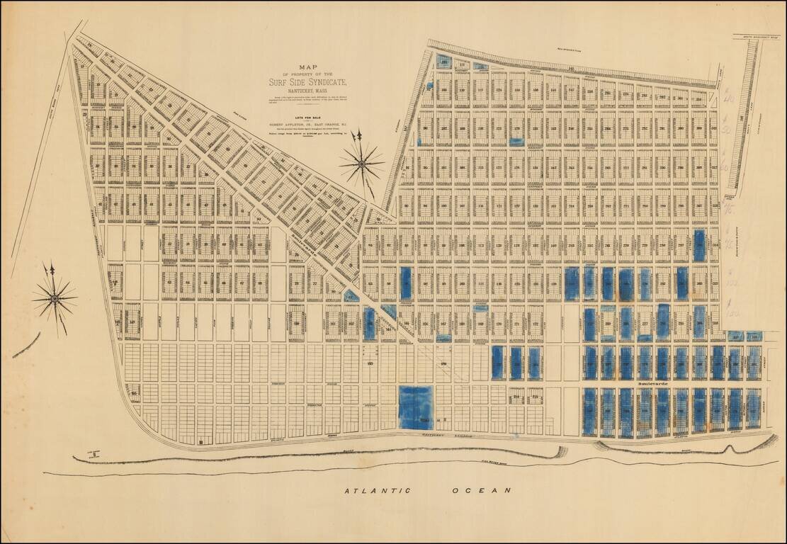 Map of Property of the Surf Side Syndicate, Nantucket, Mass.... Lots for Sale by Robert Appleton, Jr. East Grange, N.J.