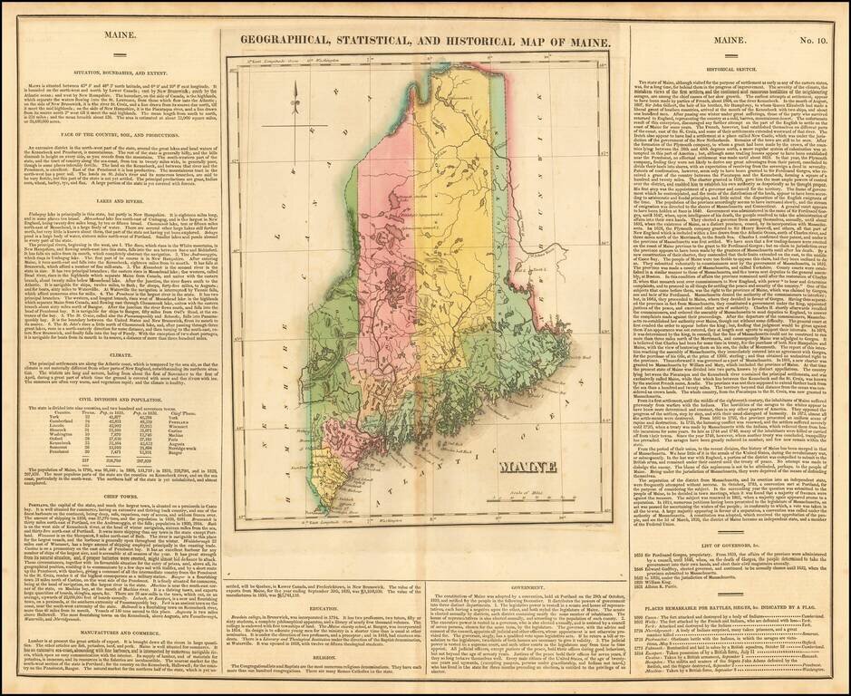 Geographical, Historical and Statistical Map of Maine