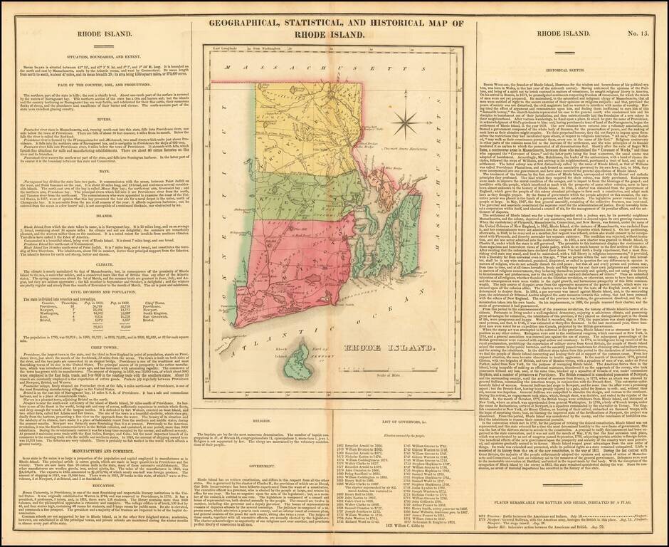 Geographical, Statistical and Historical Map of Rhode Island
