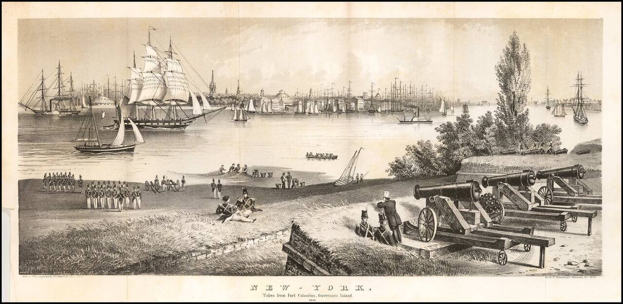 New-York Taken From Fort Columbus, Governor's Island 1816.
