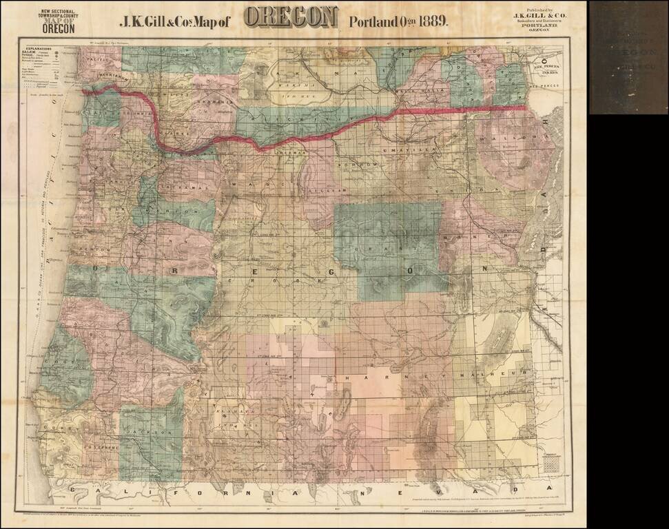 J.K. Gill & Co.'s Map of Oregon . . . 1889