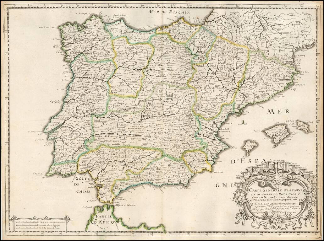 Carte générale d'Espagne et de tous les Royaumes y compris nouvellement . . .  1658
