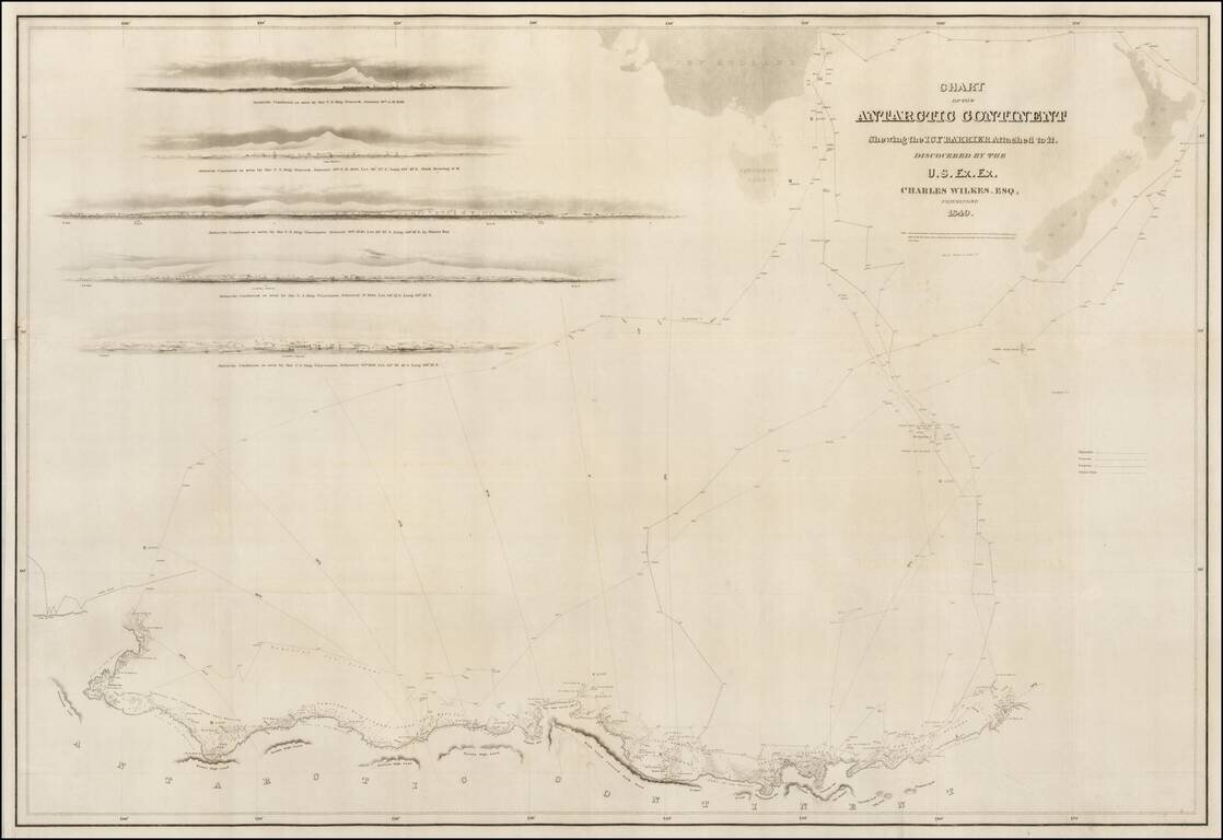 Chart of the Antarctic Continent Shewing the Icy Barrier Attached to it  . . .  1840