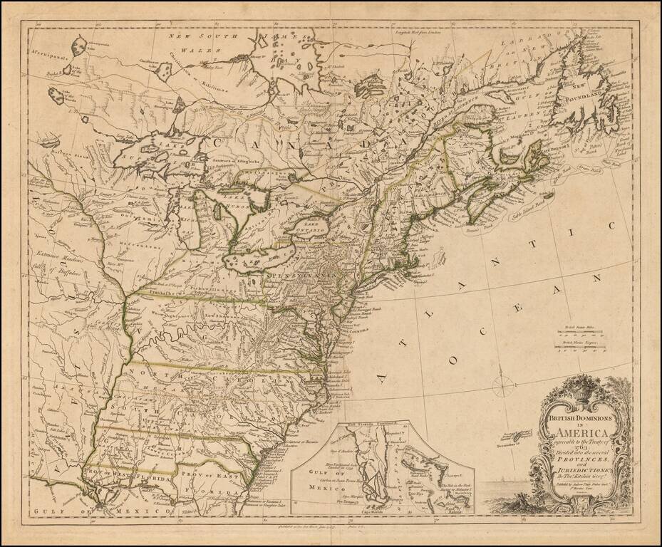 British Dominions in America agreeable to the Treaty of 1763; Divided into several Provinces and Jurisdictions, By Thos. Kitchin Geogr.