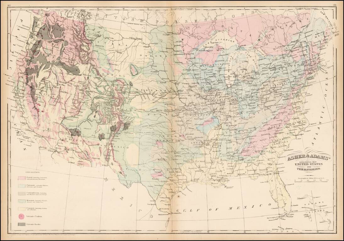 Asher & Adams' Geological Map United States and its Territories