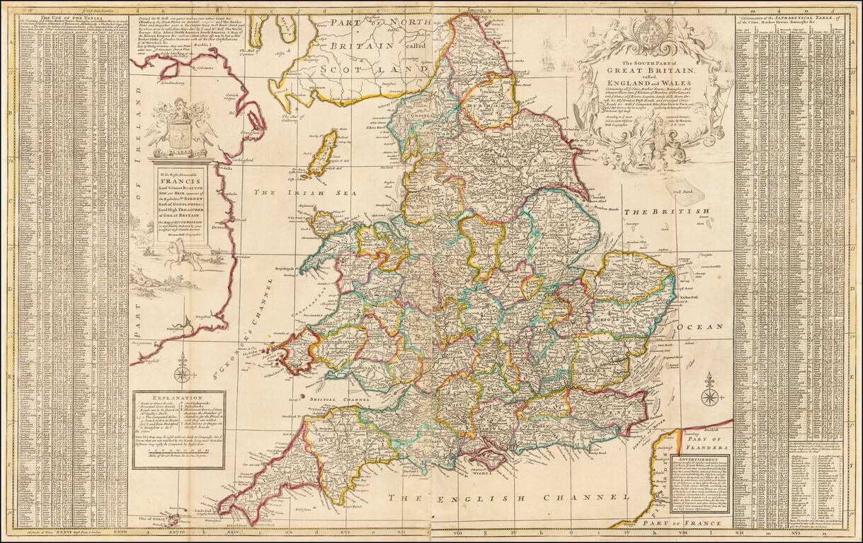 The South Part of Great Britain, called England and Wales.  Containing all the Cities, Market Towns, Boroughs and whatever Places have the Election of Members of Parliament, with ye names of ye Rivers, Seaports, Sands, Hills, Moors, Forests &c. . . . 1710