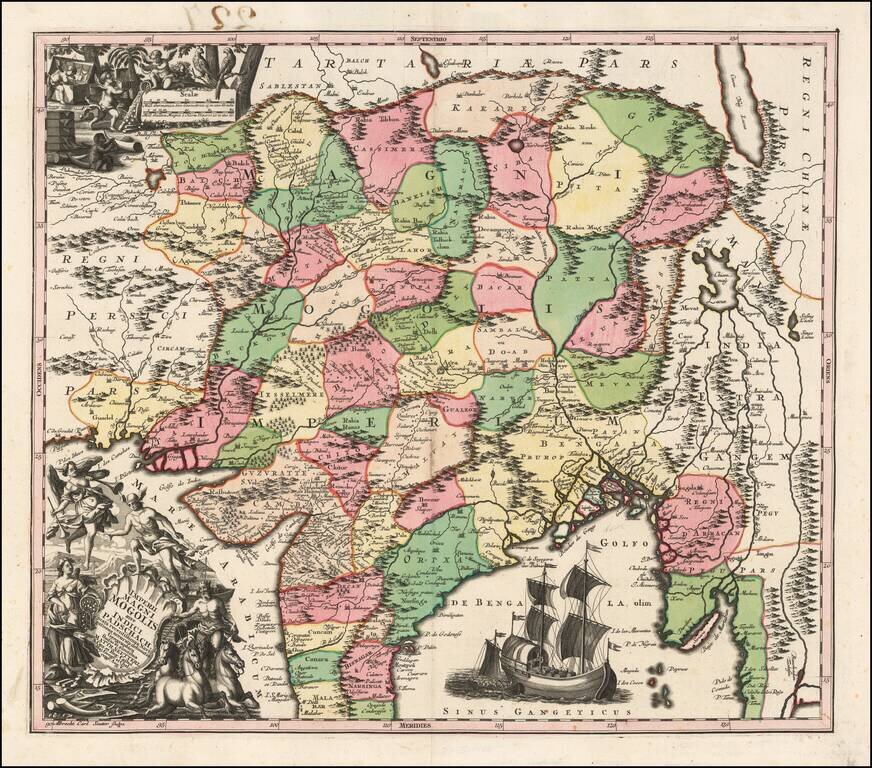 Imperii Magni Mogolis sive Indici Padschach juxta recentissimas Navigationes accurrata delineatio . . .