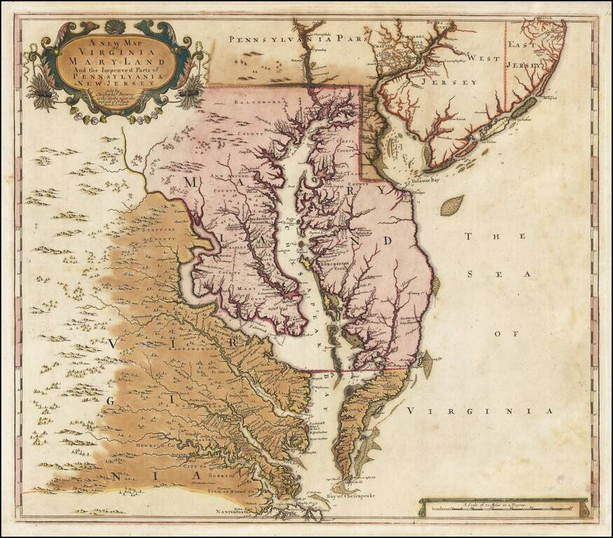 A New Map of Virginia Mary=Land And The Improved Parts of Penn=sylvania & New=Jersey