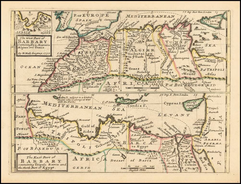 The West Part of Barbary... [on sheet with:] The East Part of Barbary...
