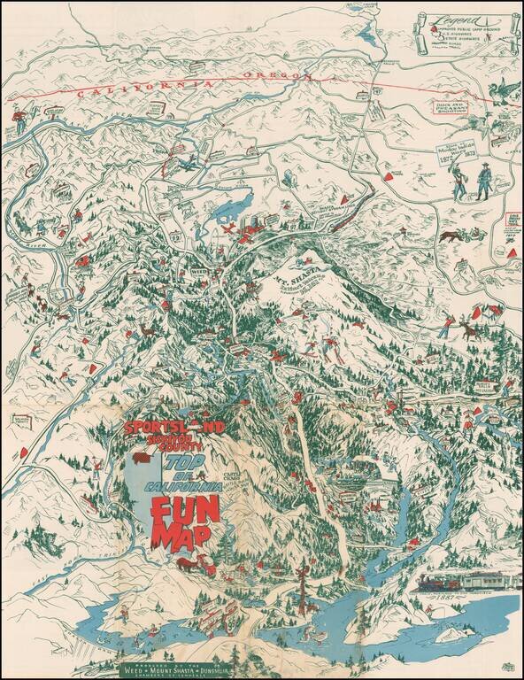 Sportsland Siskiyou County Top of California Fun Map
