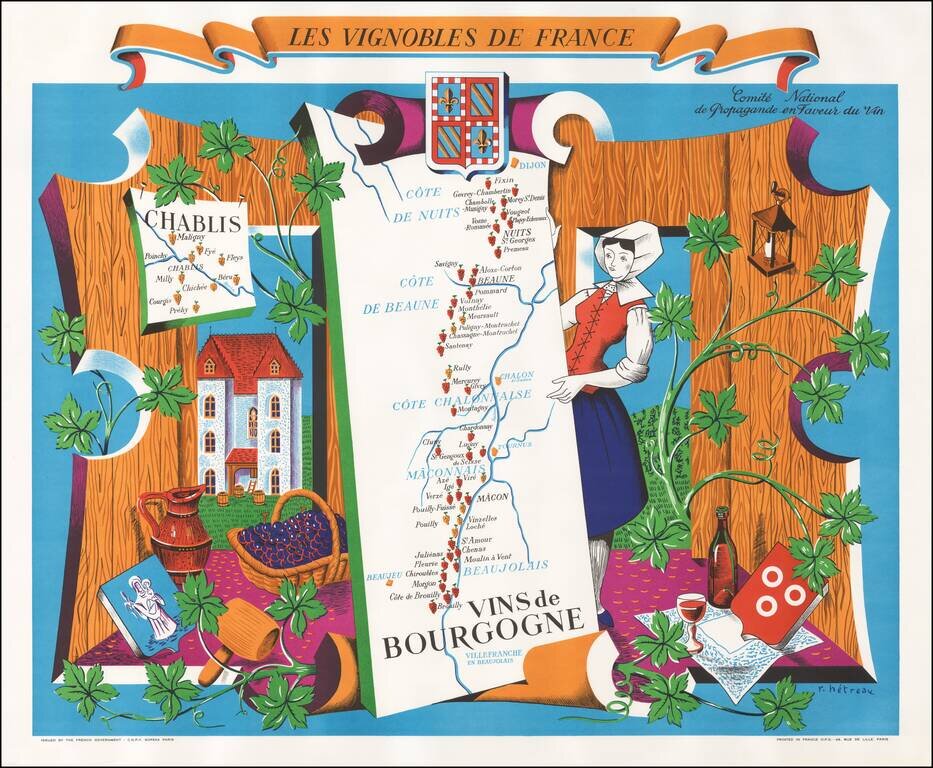 (Wines of the Burgundy) Les Vignobles de France - Vins de Bourgogne