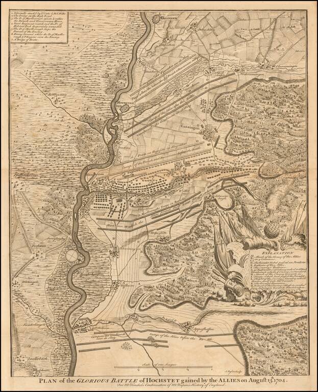 Plan of the Glorious Battle of Hochstet gained by the Allies on August 13th, 1704 . . .