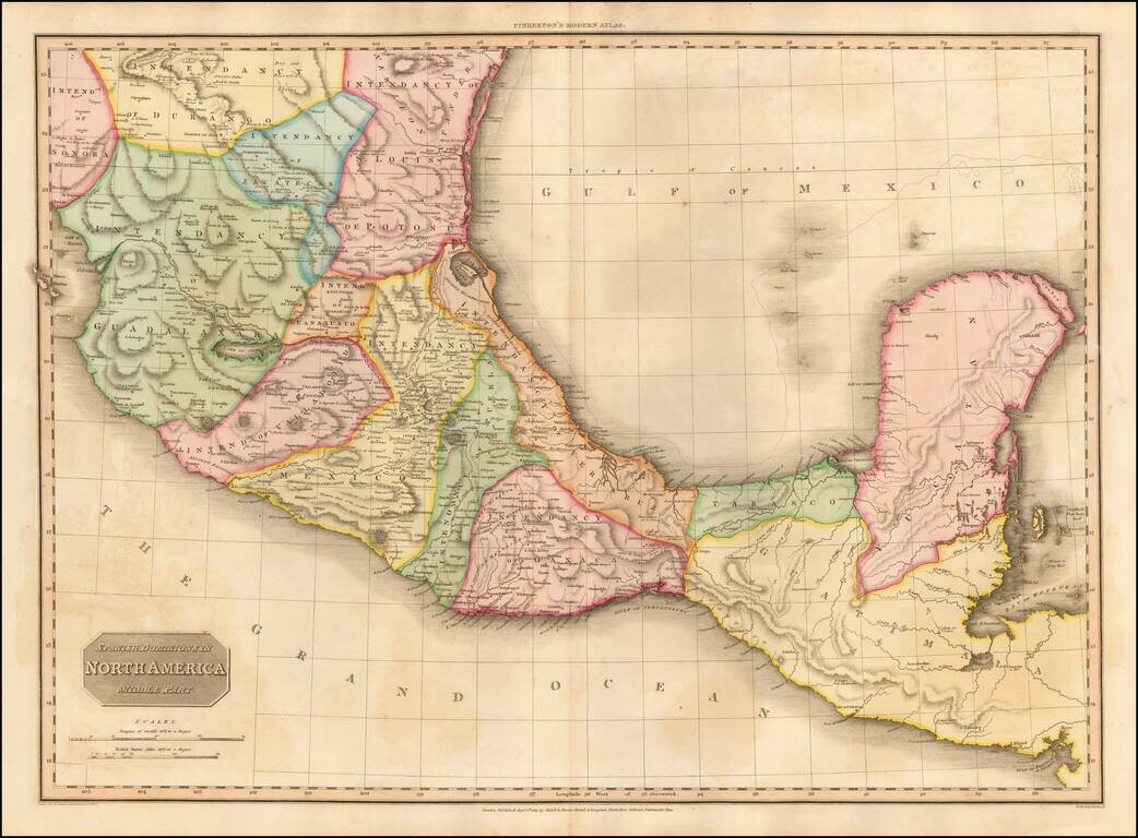 Spanish Dominions In North America  Middle Part  (Mexico & Yucatan)