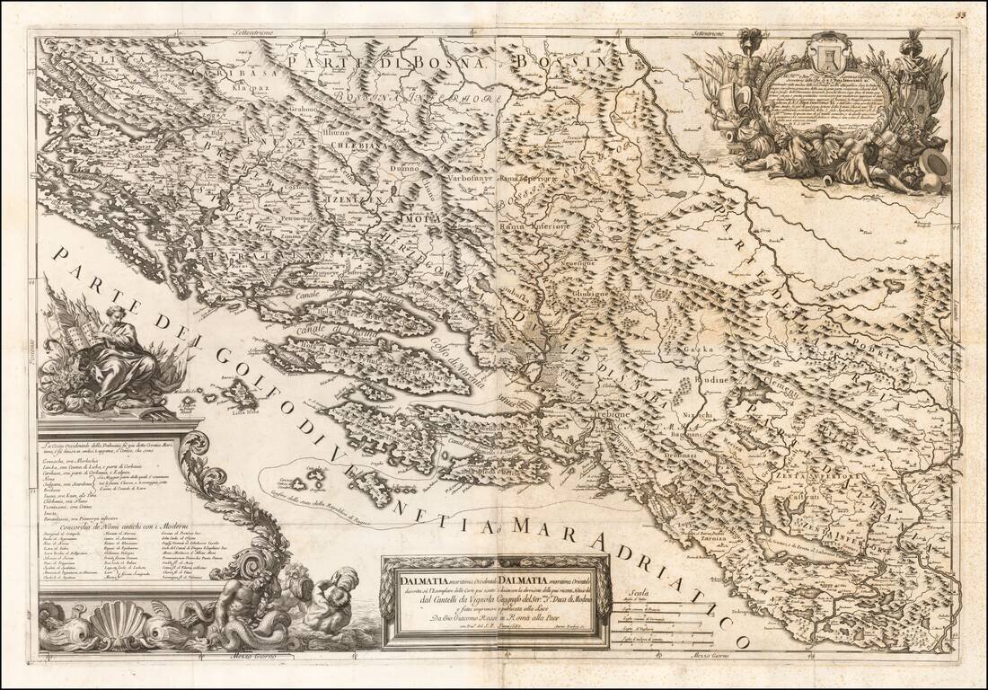 Dalmatia maritima Occidentale descritta su l'Esemplare delle Carte piu esatte dal Catnelli Vignola . . . (and) Dalmatia maritima Orientale . . . 1689