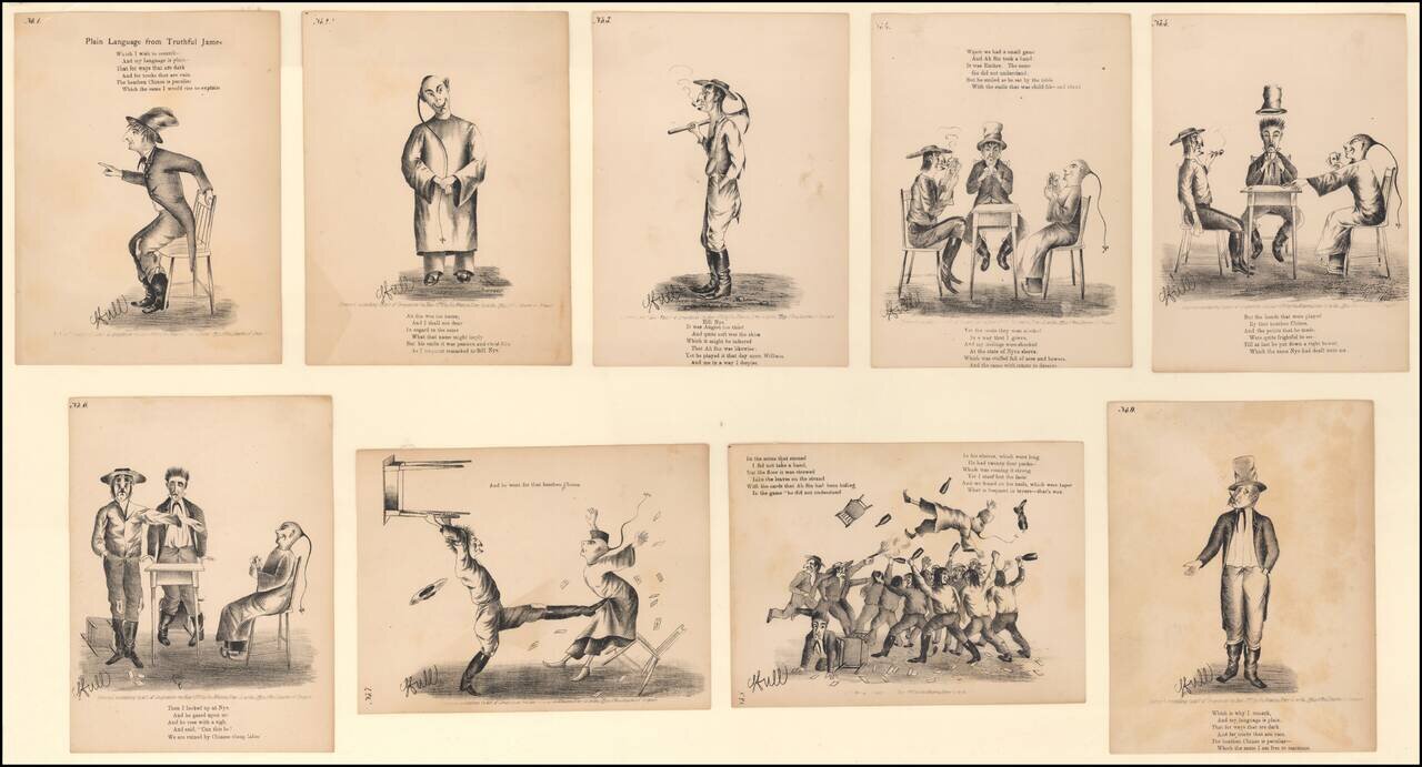The Heathen Chinee  (A series of 9 lithographs illustrating a Poem by Bret Harte)