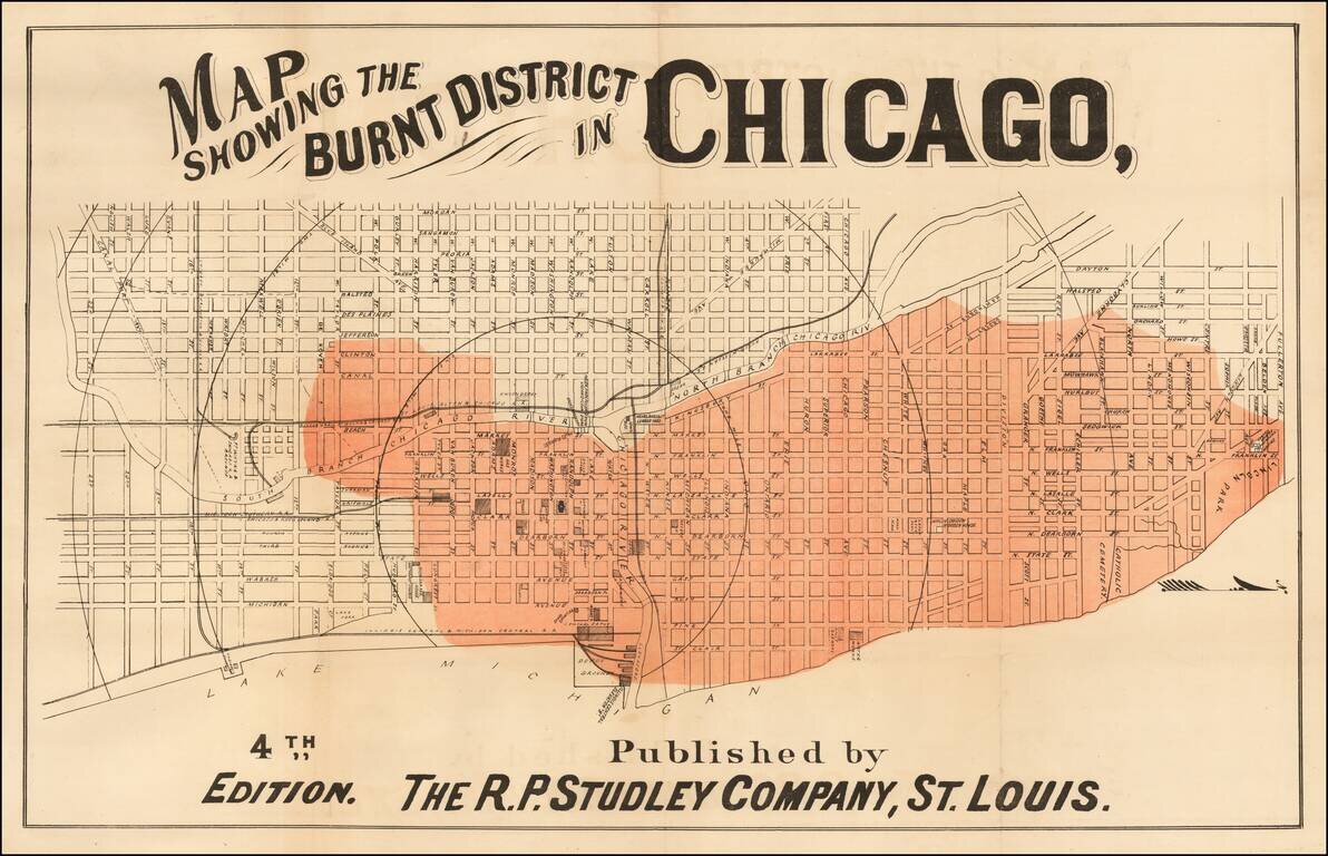 Map Showing the Burnt District in Chicago . . .