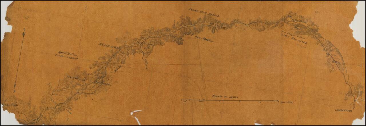 (Manuscript Map - Algeria)  Road from Constantine to Guelma