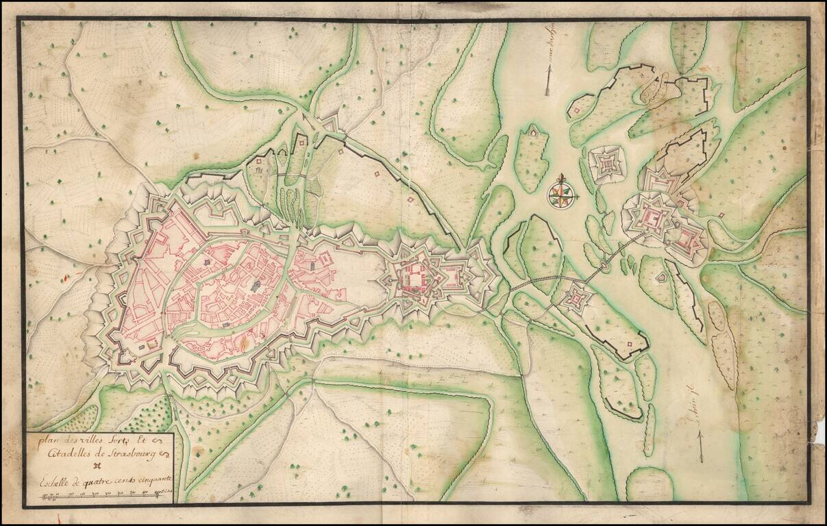 plan des villes forts et Citadelles de Strasbourg . . . (with Kehl)