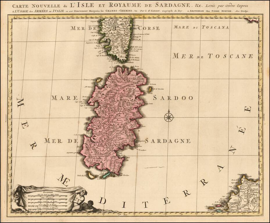 Carte Nouvelle de L'Isle et Royaume  de Sardagne &c.