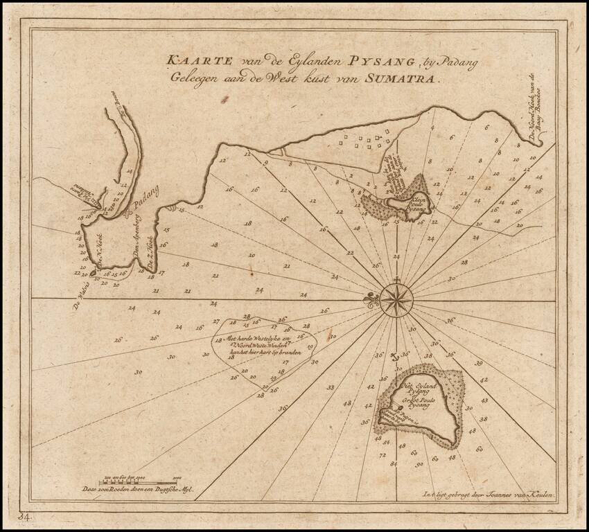 (Padang / Pulau Pisang)  Kaarte van de Eylanden Pysang, by Padang Gelegen aan de West kust van Sumatra
