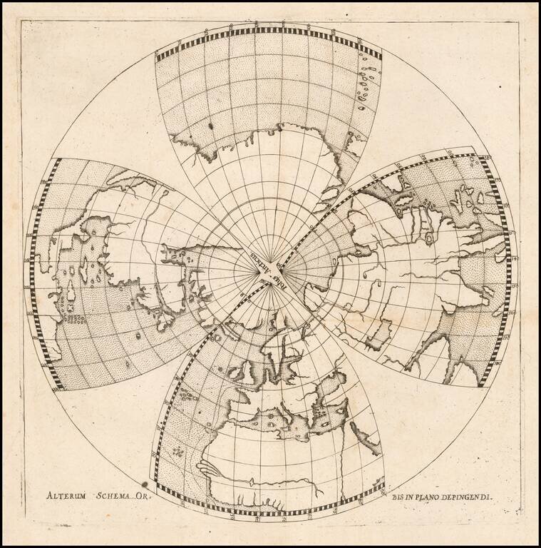 (Northern Hemisphere)  Alterum Schema Orbis Plano Depingendi
