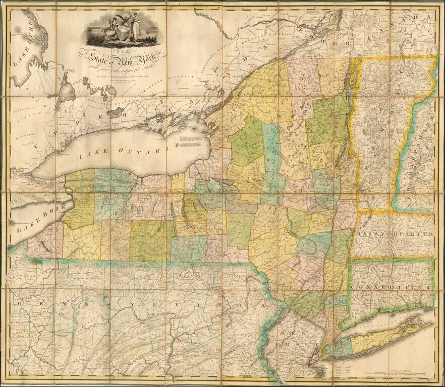 The State of New York with part of the adjacent States By John H. Eddy, Geographer, New York 1818.