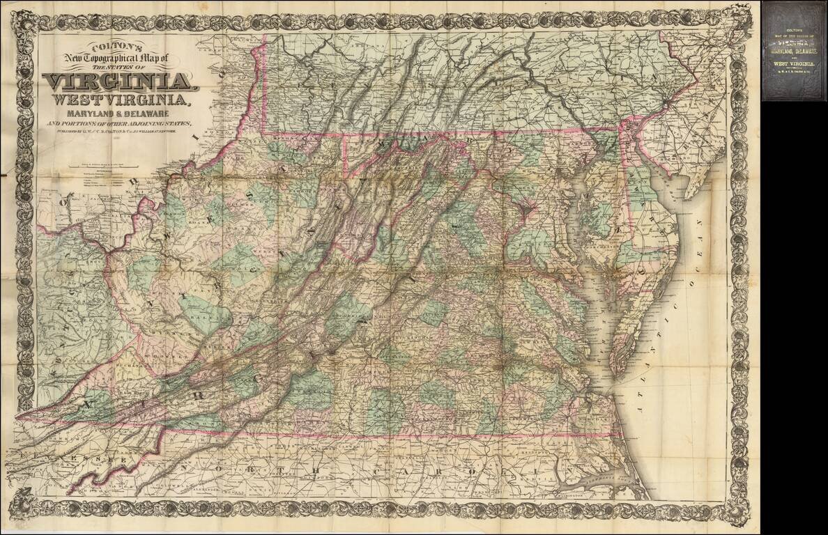 Colton's New Topographical Map of the States of Virginia, West Virginia, Maryland & Delaware and Portions of other Adjoining States . . . 1881