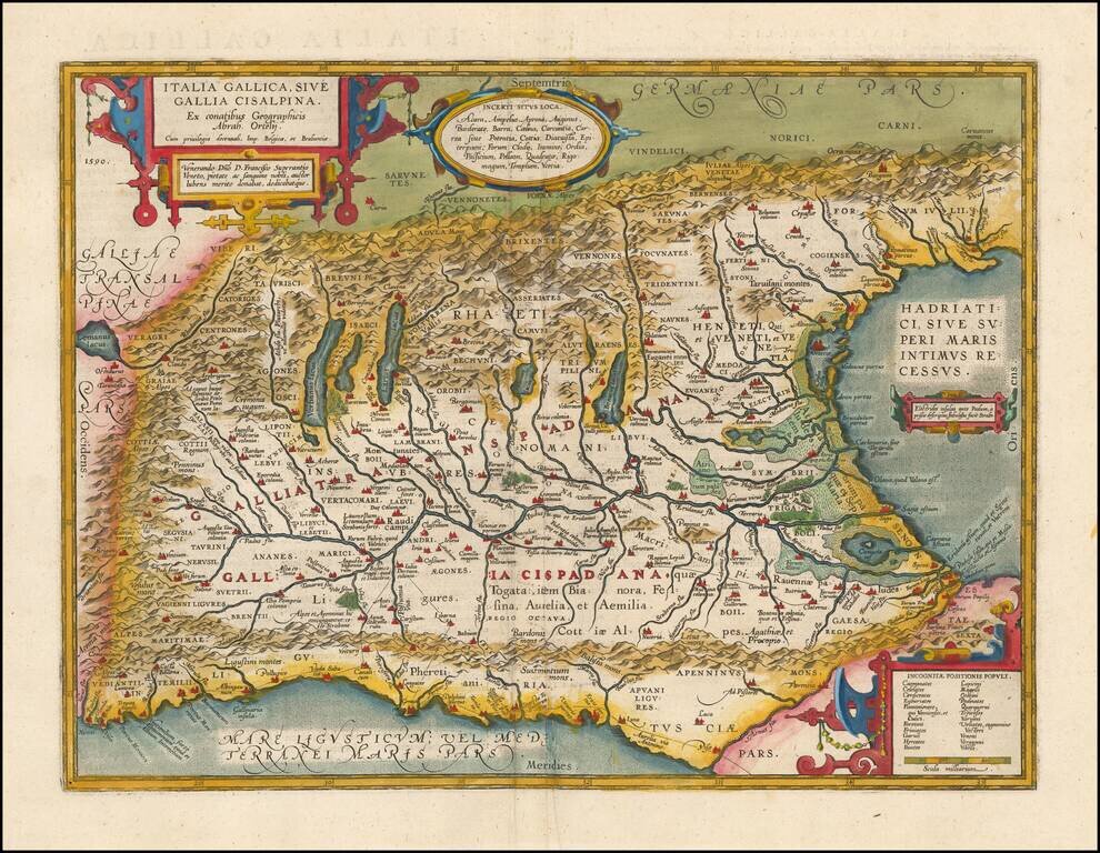 Italia Gallica, Sive Gallia Cisalpina, Ex conatibus Geographicis Abrah. Ortelij….
