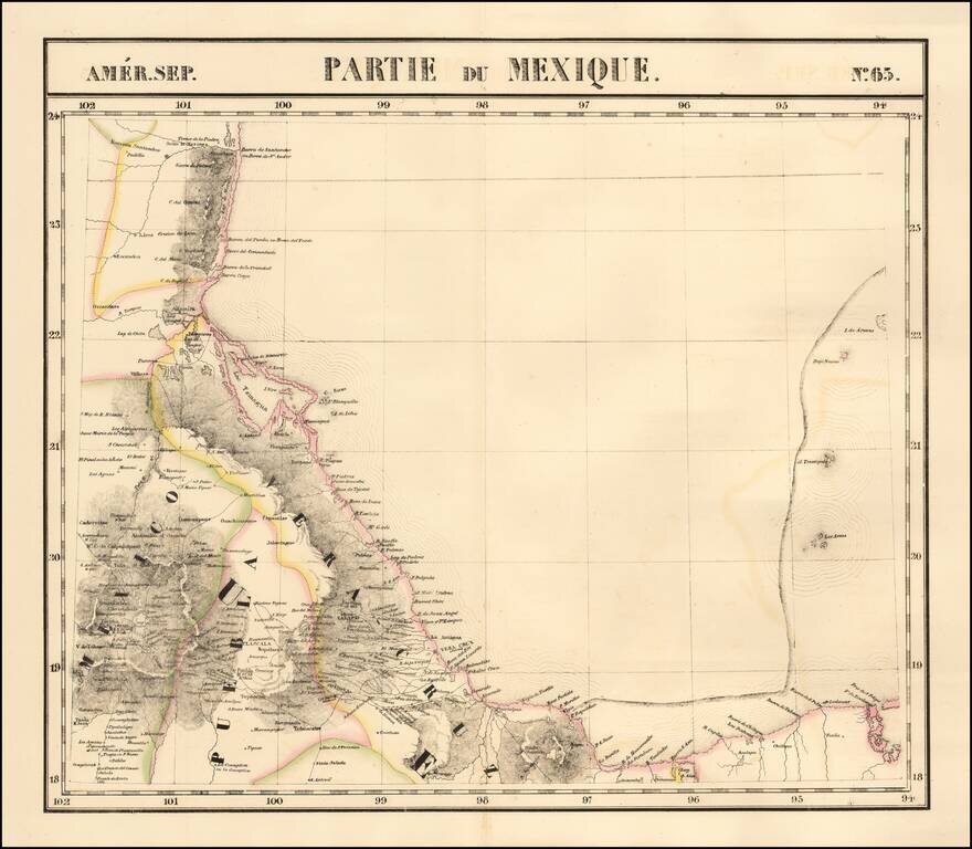 [Gulf Coast, Mexico, Puebla, Vera Cruz, etc]  Amer. Sep. No. 65.  Partie Du Mexique