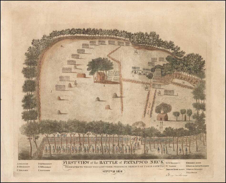 First View of the Battle of Patapsco Neck Dedicated To Those Who Lost Their Friends In Defence of Their Country  Septr. 12 1814