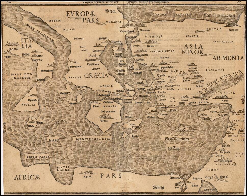 [Bunting's Map of the Mediterranean Region]