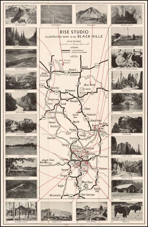 Rise Studio  Illustrated Map of the Black Hills