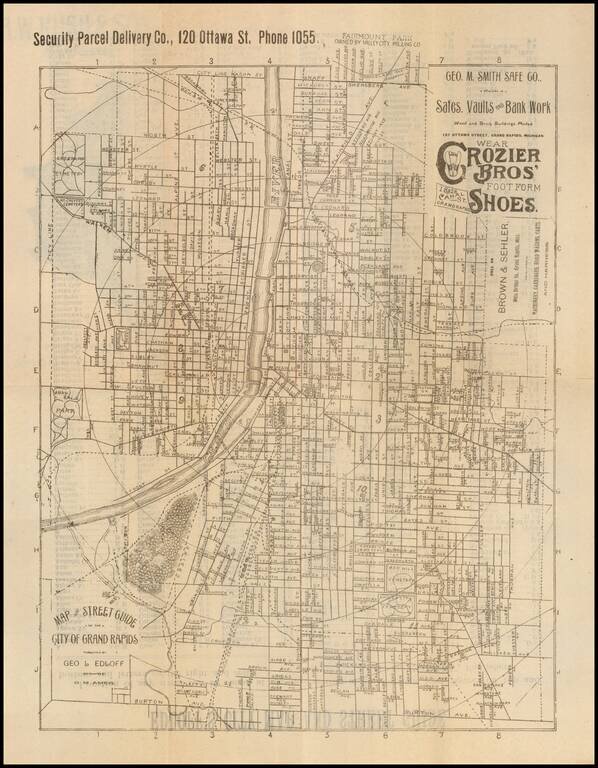 Map and Street Guide of the City of Grand Rapids Published By Geo. L. Edloff