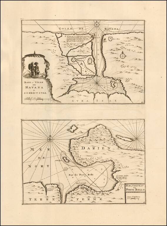 Cartagene Avec Ses Ports, et Fortresses (with) Baye et Ville De Havana ou S. Christoval (with) Bay et Chateau Porto Bello