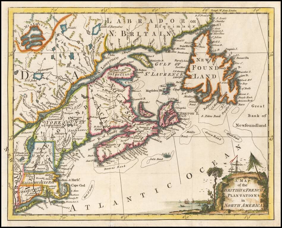 A Map of the British & French Plantations in North America