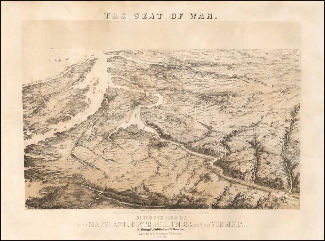 The Seat of War.  Bird's Eye View of Part of Maryland, Distr of Columbia and Part of Virginia.