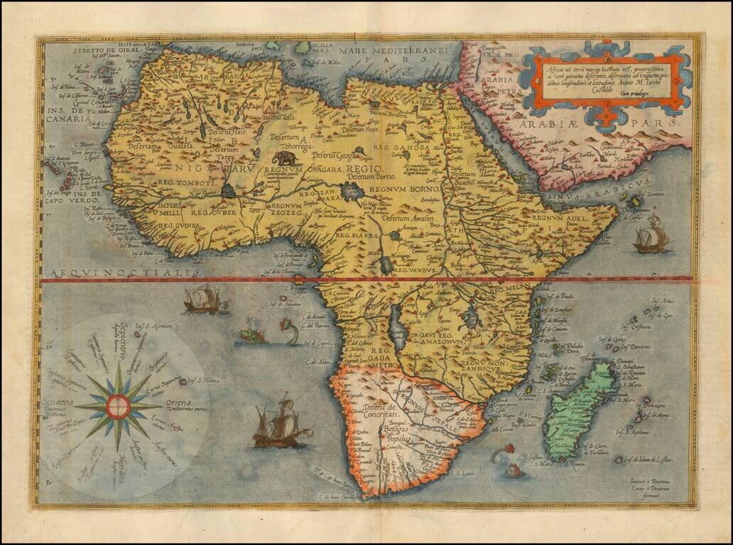 Africae ut terra mariq[ue], lustrata est, propiissima ac vere genuina descriptio, observatis ad unguem gradibus longitudinis et latitudinis. Autore M. Iacobo Castaldo