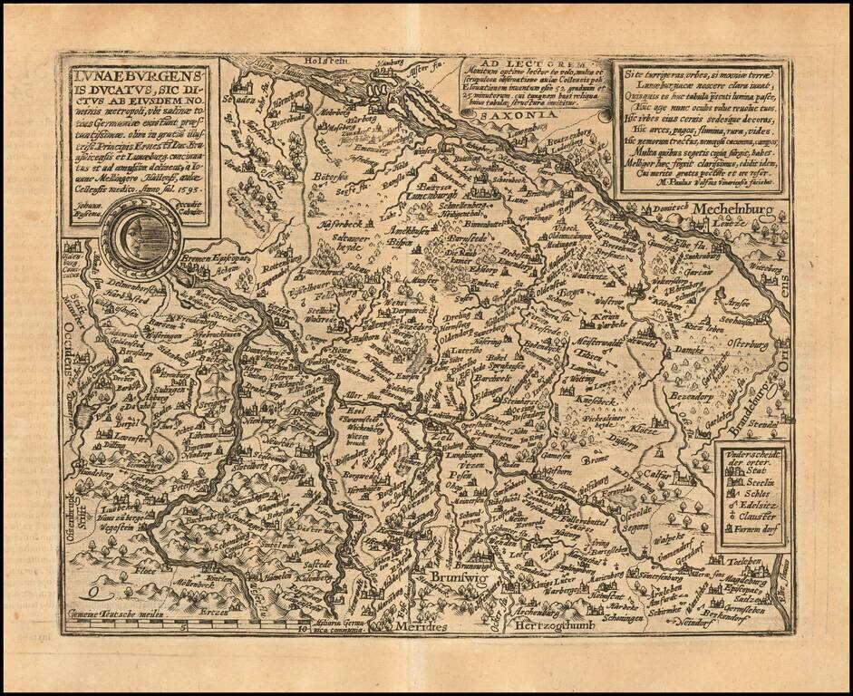 Lunaeburgensis Ducatus, Sic Dictus Ab Esdem Nominis metropoli, ub salinae totius Germaniae existunt praestantissimae olim in gratis illustriss . . . 1593