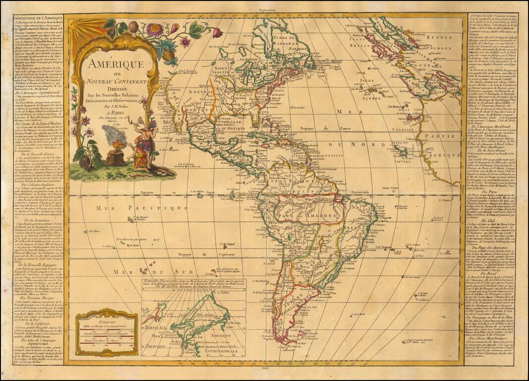Amerique ou Nouveau Continent Dressee sur les Nouvelles Decouvertes et Observations . . . 1759