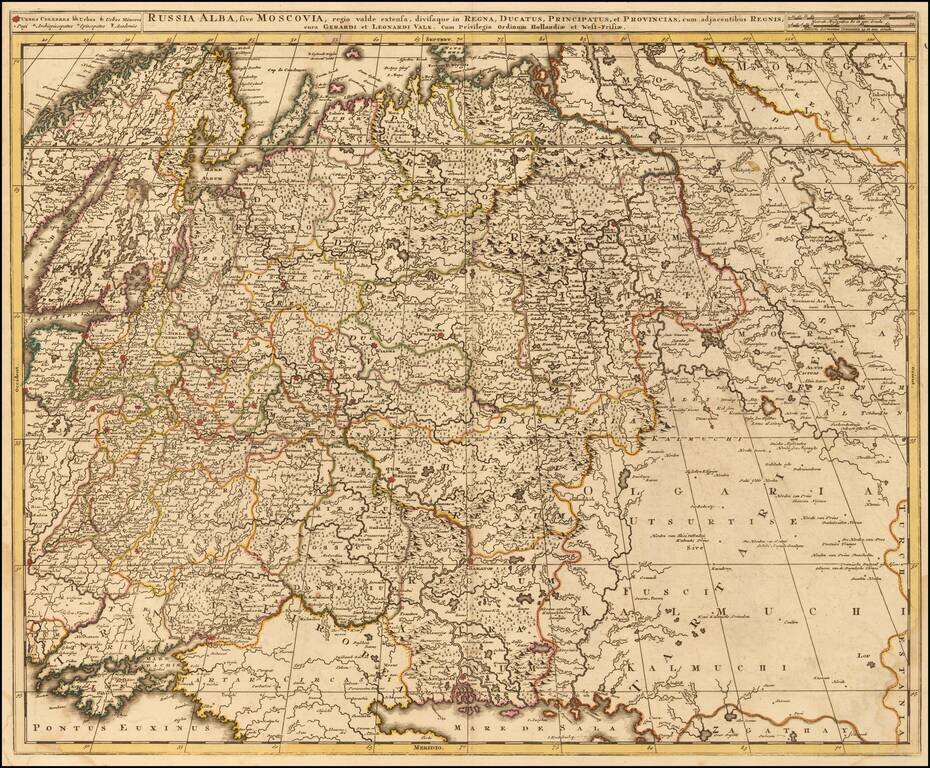 Russia Alba, sive Moscovia, regio valde extensa, divisaque in Regna, Ducatus, Principatus, et Provincias, cum adjacentibus Regnis