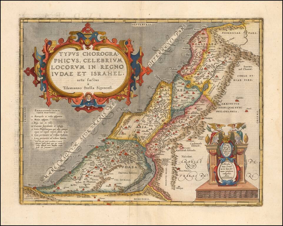 Typus Chorographicus, Celebrium Locorum In Regno Iudae et Israhel arte factus a Tilemanno Stella Sigenensi. . . . MDCLXXXVI