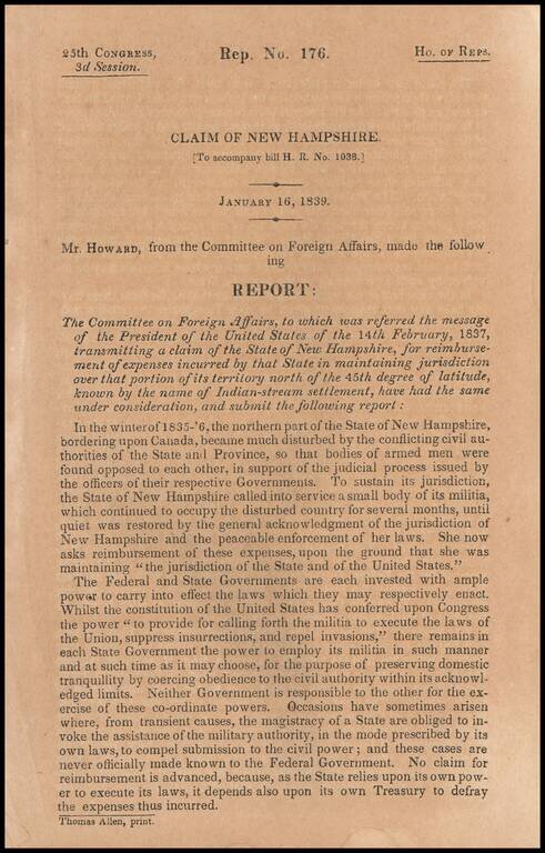 [Indian Stream Republic Report and Map] Plan of the Sources of Connecticut River
