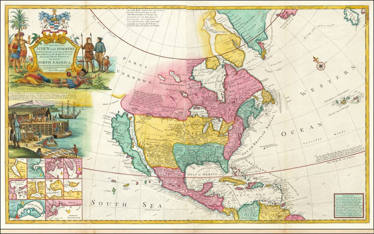 To The Right Honorable John Lord Sommers...This Map of North America According To Ye Newest and Most Exact Observations . . .